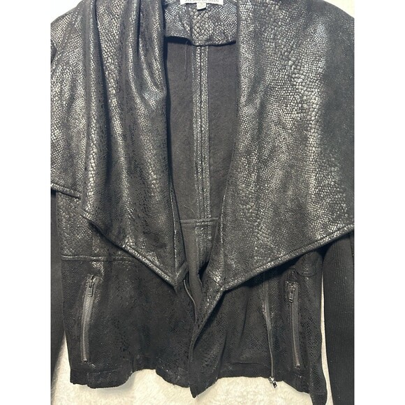 See‎ and Be Seen Black Moto Jacket In Python Print Size Small - Picture 2 of 6